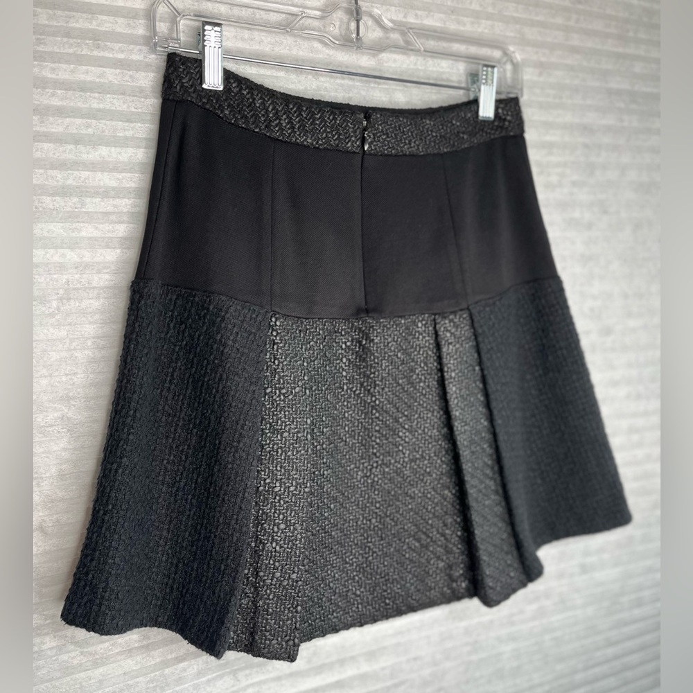 Rebecca Taylor Black Tweed Mini Skirt Size 0 Waist 27 - Picture 8 of 11